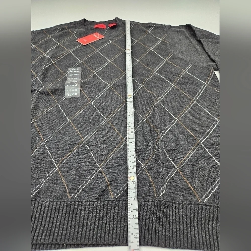 NWT IZOD Charcoal Gray Pullover 100% Cotton Sweater Mens Sz XXL
